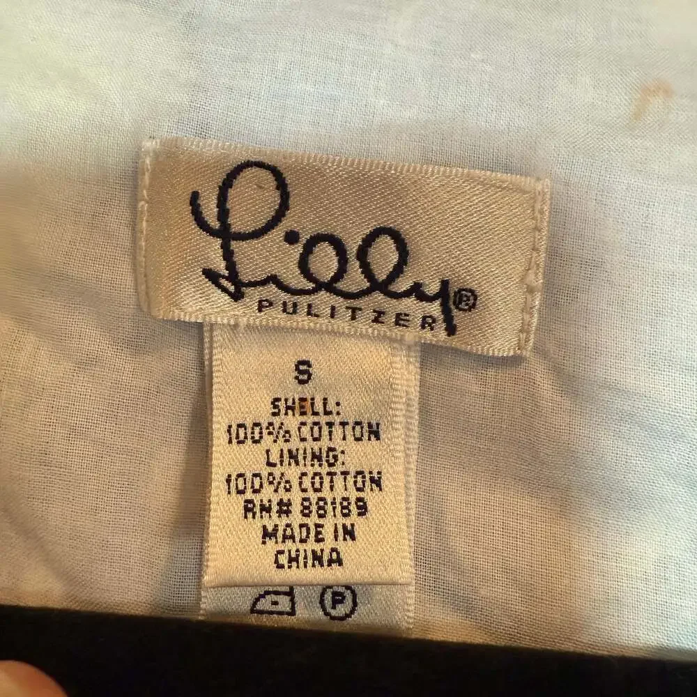 Lilly Pulitzer Women’s Tunic Top Floral Cotton with Side Zipper & Crochet Trim - Picture 4 of 5